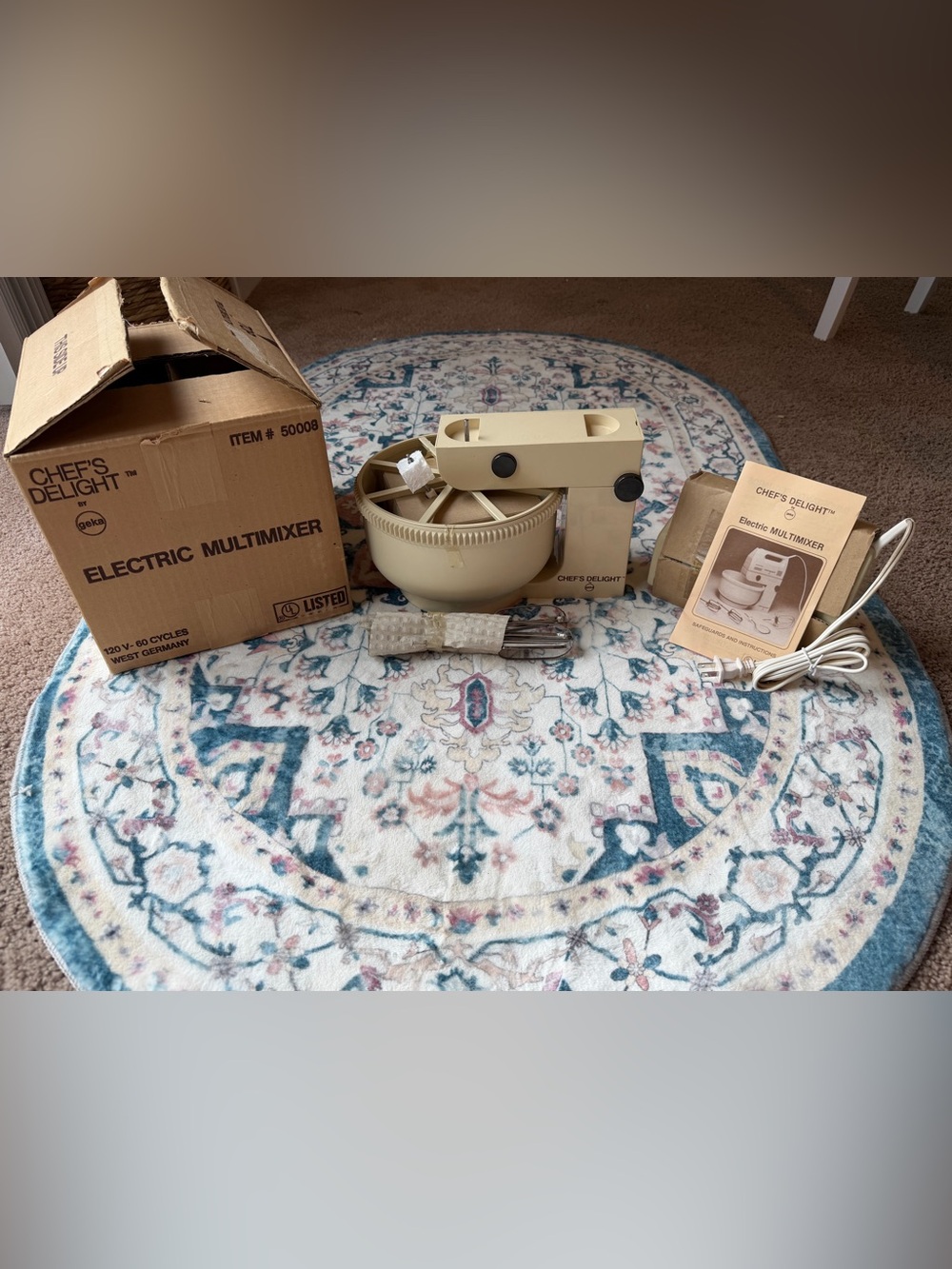 Rare New In Box Vintage Chef's Delight GEKA Electric Multimixer all attachments